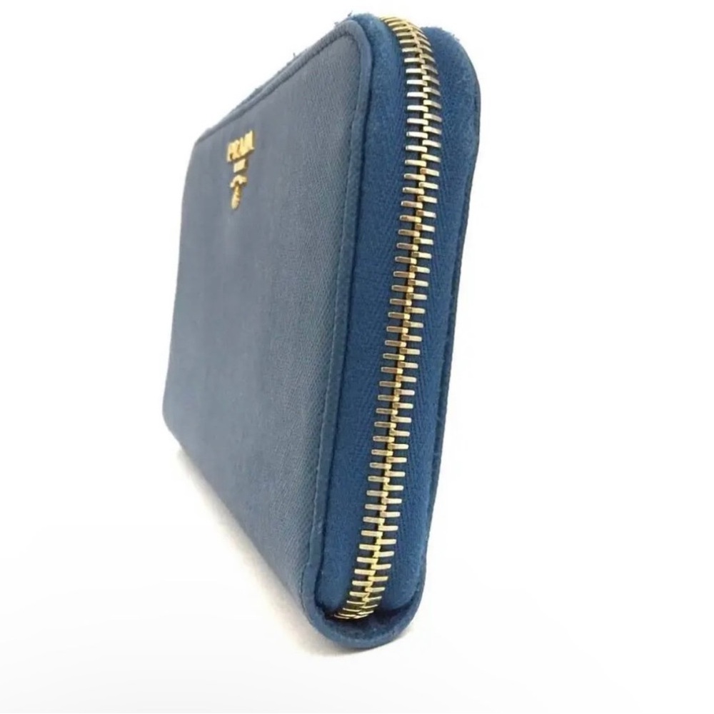 Prada Blue Saffiano Leather Wallet
